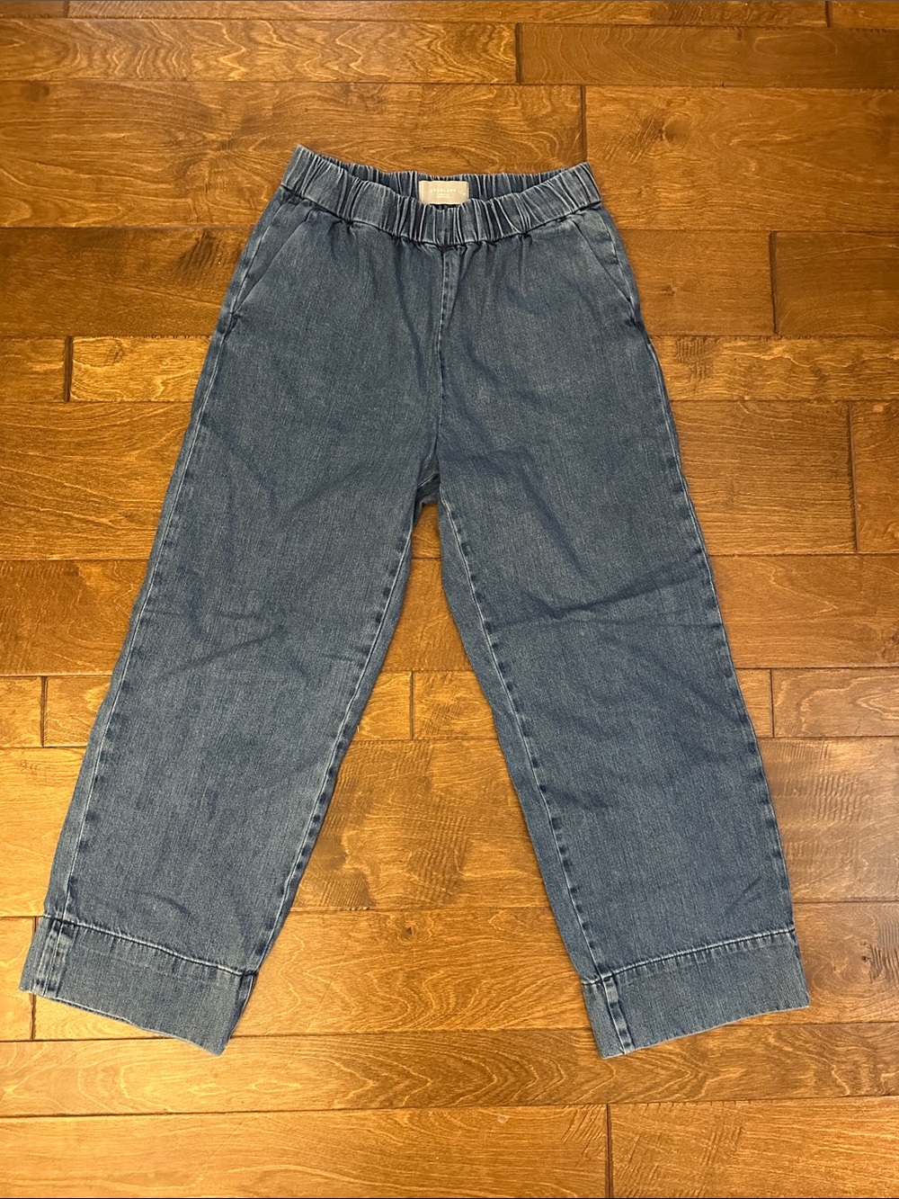 Everlane Elastic-Waist Denim Pants - Blue